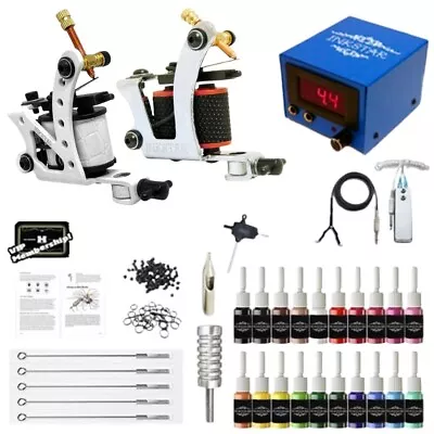 Inkstar Tattoo Kit 2 Machine Coil Gun Maker Set Power Supply Needles 20 Inks • $29.99