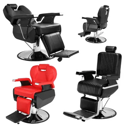 Luxus Heavy Duty Barber Chair Hair Beauty Salon Spa Equipment Recline 360 Swivel • £289.99