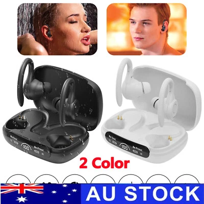 Bluetooth 5.3 Headset TWS Wireless Earphones Earbuds Stereo Headphones Ear Hook • $23.95