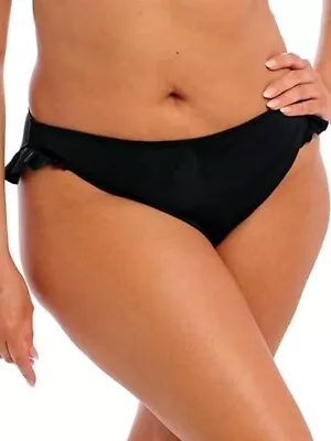 Elomi BLACK Plain Sailing High Leg Frill Bikini Swim Bottom US 18 UK 22 • $23.40