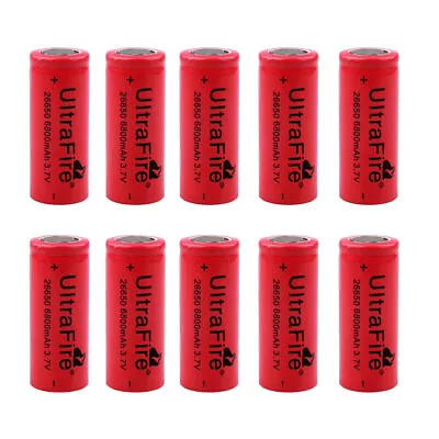 UltraFire 26650 Battery 3.7V Flat Top Rechargeable Batteries Cell • $22.95