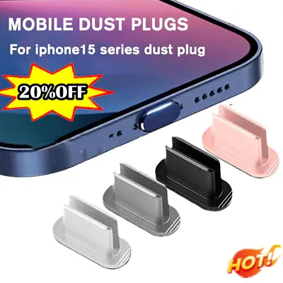Anti Dust Plug Cover Charger Port Cap Accessories For Iphone15 Pro Plus Promax U • £1.43