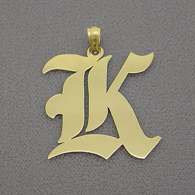 14k Yellow Solid Gold Old English Initial Pendant 1.25 Inches X 1.1 Inches. • $251.11