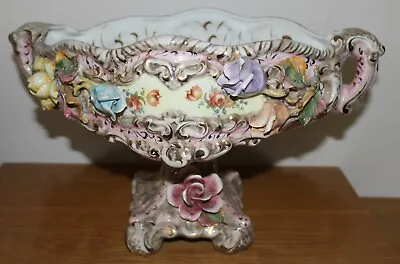 Vintage Capodimonte Large Footed Centerpiece Bowl / Vase • £75