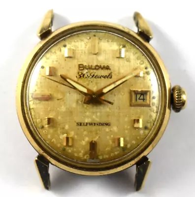 Vintage 1964 M4 Bulova 10KGF Case Selfwinding 30J Wrist Watch W/Date Lot.eo • $49.99