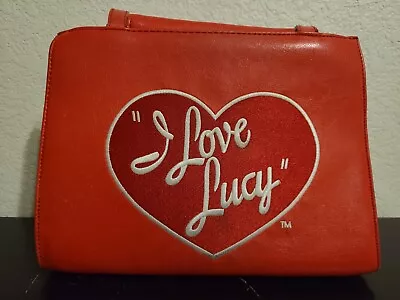 I Love Lucy Red Vinyl Purse Handbag With Embroidered Heart Logo  • $24.99