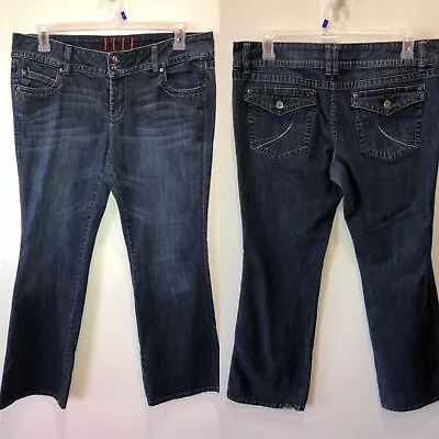 Elle Womens Size 14R Blue Bootcut Denim Jeans Flap Pockets Casual Pants • $9.47