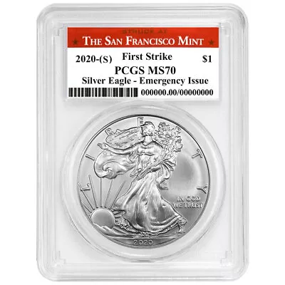 2020 (S) $1 American Silver Eagle PCGS MS70 Emergency Issue FS San Francisco ... • $64.95