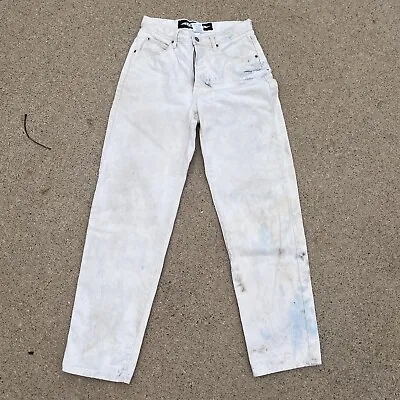 Vintage Z. Cavaricci Straight Leg Mens White Distressed Denim Jeans Mens 30x32 • $19.99