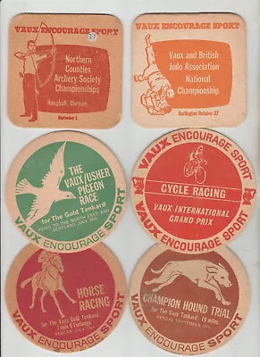 6xdifferent  VAUX SUNDERLAND  Cat No 45 48 57 46 37 38    Beer Mat • £3.95