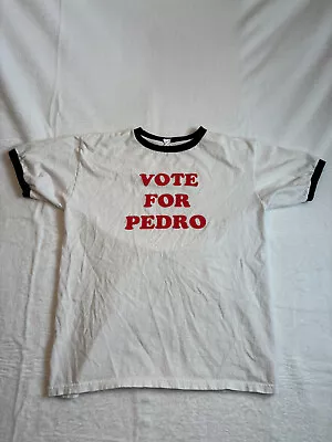 VTG Y2K Anvil Vote For Pedro Napolean Dynamite Ringer Shirt Men's Large • $19.99