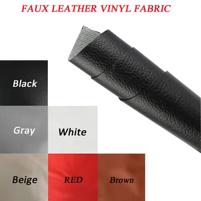 Upholstery Vinyl Faux Leather Fabric Marine Grade Repair Renew Cover By The Yard • $26.99
