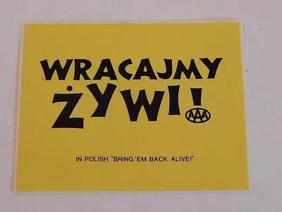 Vintage AAA Polish Yellow Bumper Sticker  • $4.99