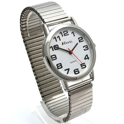 Ravel Men's Super-Clear Quartz Watch With Expanding Bracelet Sil #05 R0208.02.1s • £9.99