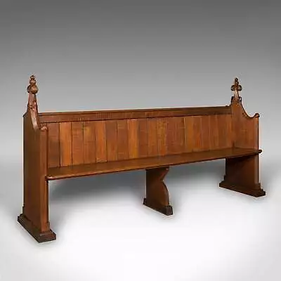 Large Antique Pew Scottish Oak Ecclesiastic Bench Seat After Pugin C.1850 • £3850