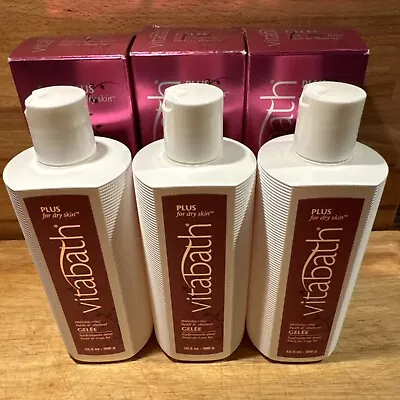 Lot Of 3 Vitabath  Plus For Dry Skin™ 10oz Moisturizing Bath & Shower Gelée NEW • $39.95