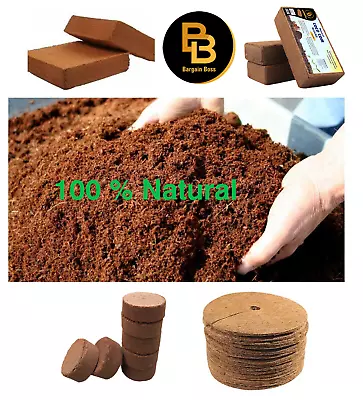 Coco Coir Bricks Fibre Mulch Mat Natural Organic Coco Coir Coin  Eco Friendly • £15.99