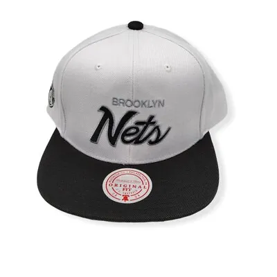 Mitchell & Ness Brooklyn Nets Heritage Script Adjustable Snapback Hat Cap • $32.99