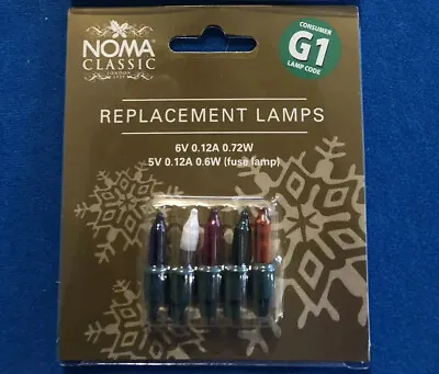 5 Noma G1 Bulbs 4 Coloured 6V 0.72W + 1 Fuses 6V 0..6W Genuine Noma Bulbs • £6.79