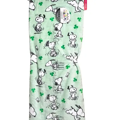 2024 Berkshire Peanuts St Patricks Day Green Snoopy Plush Throw 60 X 70 • $45