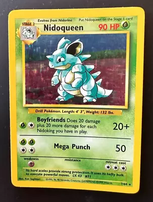 Nidoqueen No Symbol ERROR Jungle 7/64 Holo Rare Pokemon TCG Vintage LP+ • $25.99