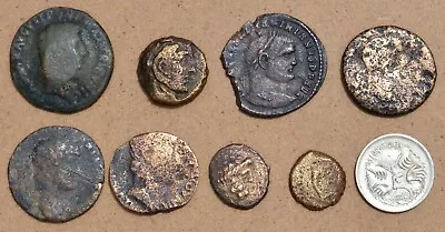 Lot Of 8 Unidentified Genuine Ancient Greek And Roman Coins • $38