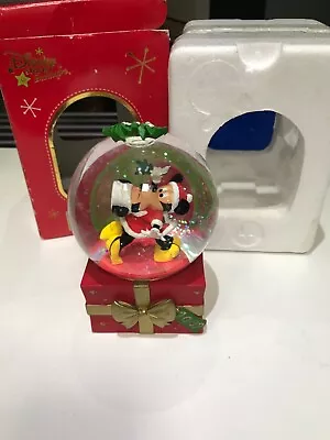 Disney Store 2007 Mickey & Minnie Mouse Christmas Xmas Snow Globe 5” Boxed • £9.95