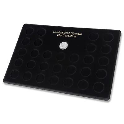 SCHULZ Black COIN TRAY 50p Shape_30 Compartments Pence Collection - Olympic 2012 • £9.99