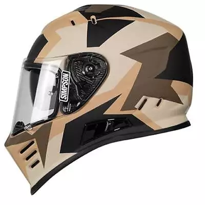 Simpson Venom Panzer Tan Brown ECE22.06 Full Face Helmet - New! Fast Shipping! • $421.97