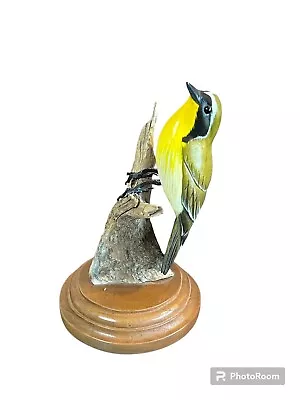 Vintage Common Yellowthroat Hand Carved And Painted Bird Sculpture  • $45