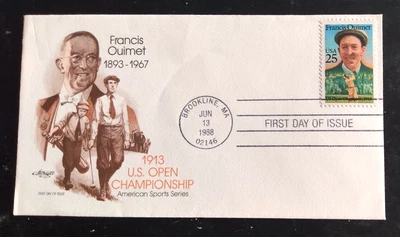 $1.95 • Buy Golfing Legend Francis Ouimet 1913 Open Champ 1988 Artmaster Cachet Fdc Unaddr