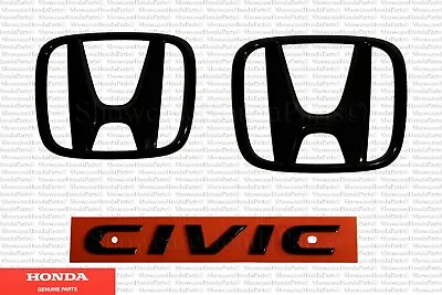 2017-2021 Civic Hatchback Genuine Honda OEM Gloss Black Emblem Kit 08F20-TGG-100 • $98.95