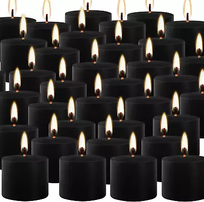 Votive Candle-Black Wax Unscented Candle-Bulk Set Of 72-10 Hour Burn Time-For An • $26.99