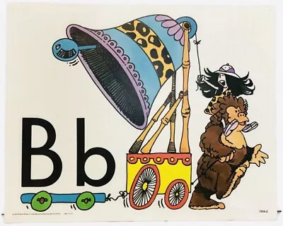 Vintage Alphabet Poster Card Electric Company Letter B 1977 Milton Bradley Bell • $14