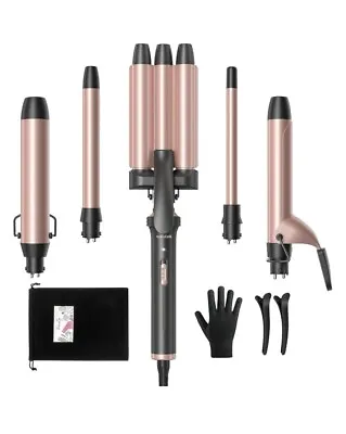 Wavytalk 5 In 1 Curling Iron Set With Three Barrel Curling Iron And 4 Interch • $24.99