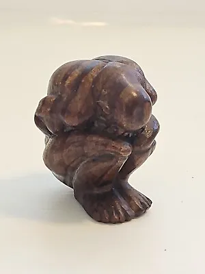 Vintage Wood-Carved Sumo Wrestler Netsuke Sculpture Figurine Japan • $19.30