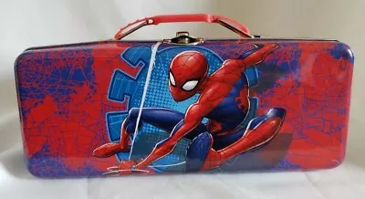 Spiderman Tin Pencil Case With Latch And Handle • $4.50