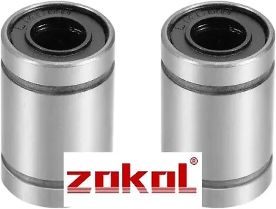 TWO LM6UU LINEAR BEARINGS BY ZOKOL 6mm I/D X 12mm O/D X 19mm Width • £5.95