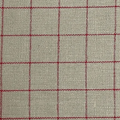 Chalk Check Fabric Red | 100% Linen | Curtains Blinds Upholstery Crafts • £1.79