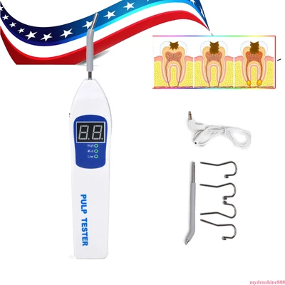 $27.99 • Buy Dental Pulp Tester Testing Oral Teeth Nerve Vitality Endodontic LCD With 4 Hooks