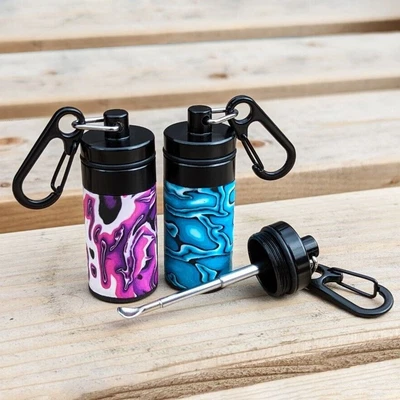 £13.49 • Buy Stash Box, Extendable Spoon, Portable Container With Necklace Or Clip