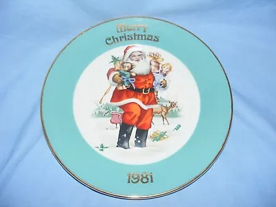 £9.99 • Buy Christmas Plate 1981 Barratts Staffordshire Santa Vintage