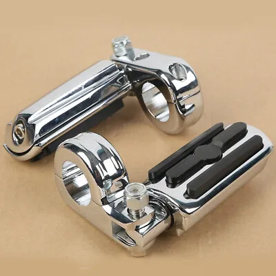 Chrome Highway Foot Pegs For Harley Touring Road King Street Glide 1 1/4  Bar • $43.65