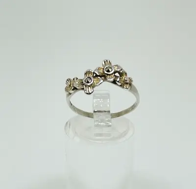 Gorgeous Real Marcasite Stones Flowers Band Ring 925 Silver Size Q~Q1/2 #19014 • £29.99