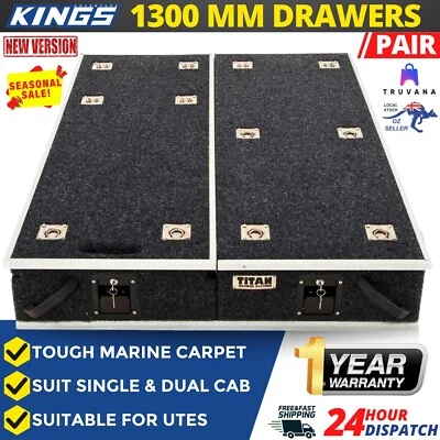 $531.07 • Buy Titan 1300mm Drawers Suitable For Utes  Pair  With Fridge Slide Car Van Storage