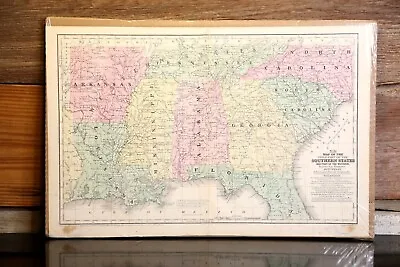 Vintage 1863 Civil War Atlas Book Map Antique Original School Geography States • $35