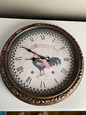 Rare Rooster Wall Clock With Second Hand Vtg Home Interiors Quar • $50