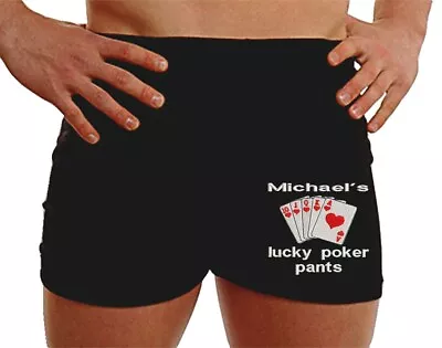 Personalised Boxers Shorts Lucky Poker Pants Customise Gifts Birthday Husband • £10.88