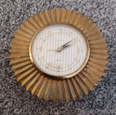 £12.99 • Buy Vintage Europa Sun Shaped  Alarm Clock Brass In Colour