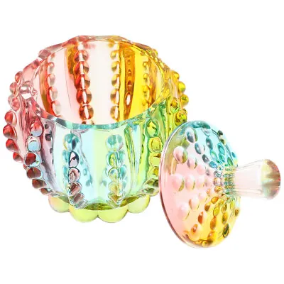 Embossed Glass Candy Dish Apothecary Jars For Buffet Display • £23.55